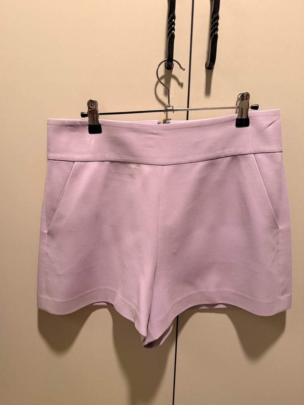 Alice + Olivia Lilac High-Waist Dress Shorts